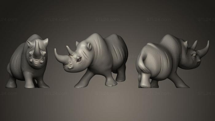 Статуэтки животных (Скульптура носорога 3D, STKJ_0421) 3D модель для ЧПУ станка